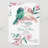 Aquarell Lovebirds Einladung (Vorne/Hinten)