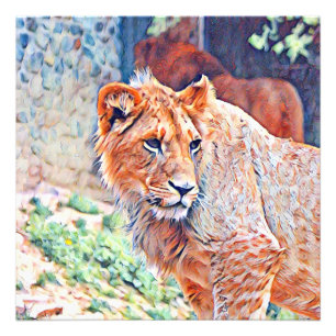 aquarell Löwe Fotodruck