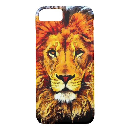Aquarell-Löwe-Kopf iPhone 7 Fall Case-Mate iPhone Hülle (Rückseite)