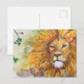 Aquarell-Löwe-Postkarte Postkarte (Vorne/Hinten)