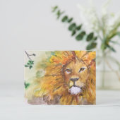 Aquarell-Löwe-Postkarte Postkarte (Stehend Vorderseite)
