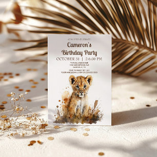 Aquarell-Löwenkönig-Party-Einladung Einladung