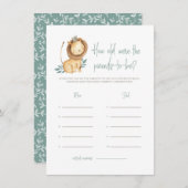 Aquarell Löwenprinz Wie alt waren die Eltern Begleitkarte (Vorne/Hinten)