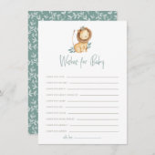 Aquarell Löwenprinz wünscht eine Babykarte Begleitkarte (Vorne/Hinten)