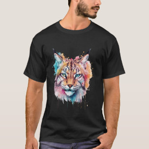 Aquarell-Luchs Wilde Katze Pastell-Tierkunst Wildn T-Shirt