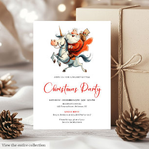 Aquarell lustige Weihnachtsmann festliche Weihnach Einladung