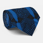 Aquarell Luxury Blue Print Neck Tie Krawatte (Gerollt)