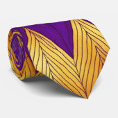Aquarell Luxus Golden Lila Print Neck Tie Krawatte (Gerollt)