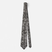 Aquarell Luxus Grau Brown Print Neck Tie Krawatte (Vorderseite)