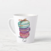 Aquarell Macaron Oui! Latte Tasse (Linke Ecke)