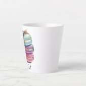 Aquarell Macaron Oui! Latte Tasse (Vorderseite)