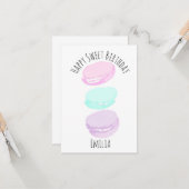 Aquarell Macaron Pastel Niedliche Geburtstag Party Karte (Vorderseite/Rückseite Beispiel)