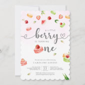 Aquarell Macarons Little Berry Baby Shower Invit Einladung (Vorderseite)