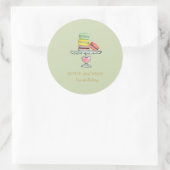 Aquarell Macarons Minze grüne Bäckerei Runder Aufkleber (Tasche)
