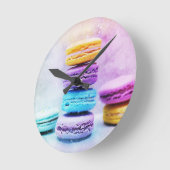 Aquarell Macaroon Lebensmittel Abstrakt Runde Wanduhr (Winkel)