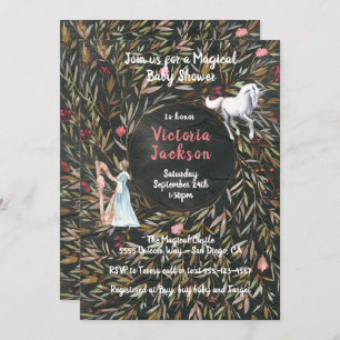 Aquarell-magische Märchen-Einhorn-Babyparty Einladung