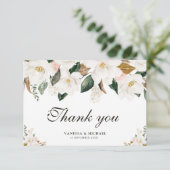 Aquarell Magnolia Dankeschön Karte (Stehend Vorderseite)