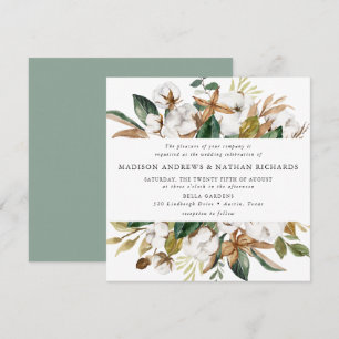 Aquarell-Magnolien Florale Hochzeit Einladung