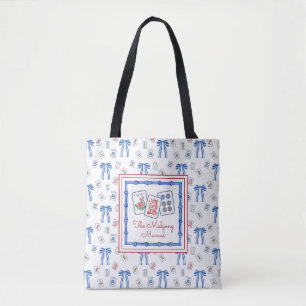 Aquarell-Mahjong-Kacheln & Schleifen Personalisier Tasche