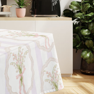 Aquarell-Maiglöckchen-Blumen-Botanik Tischdecke