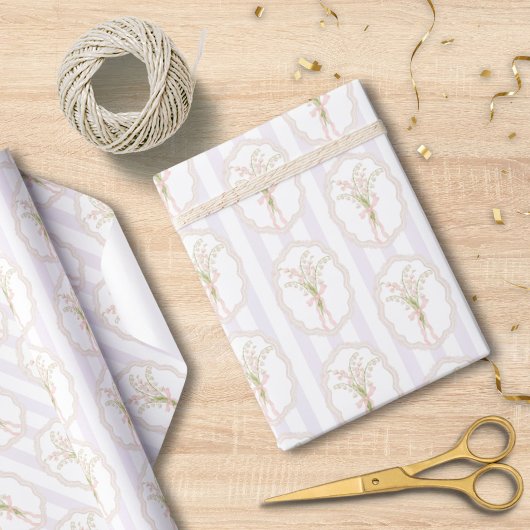 Aquarell-Maiglöckchen-Blumenmuster Geschenkpapier