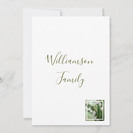 Aquarell-Maiglöckchen Dankeskarte (Rückseite)