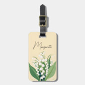 Aquarell-Maiglöckchen Weiße Blumen Gelb Gepäckanhänger (Vorderseite vertikal)