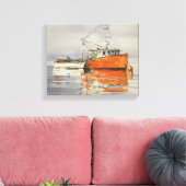 Aquarell Maine Leinwand für Fischereifahrzeuge Küs (Insitu (Wohnzimmer))