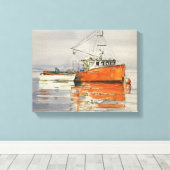 Aquarell Maine Leinwand für Fischereifahrzeuge Küs (Insitu (Holzboden))