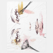 Aquarell-Make-upgesicht Fleecedecke (Vorderseite)