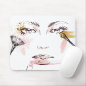 Aquarell-Make-upgesicht Mousepad (Mit Mouse)