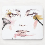Aquarell-Make-upgesicht Mousepad (Vorne)