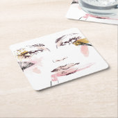 Aquarell-Make-upgesicht Rechteckiger Pappuntersetzer (angewinkelt)