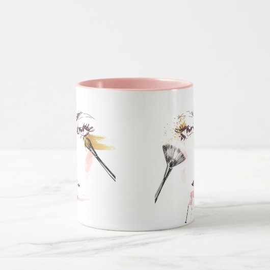 Aquarell-Make-upgesicht Tasse (Zentrum)