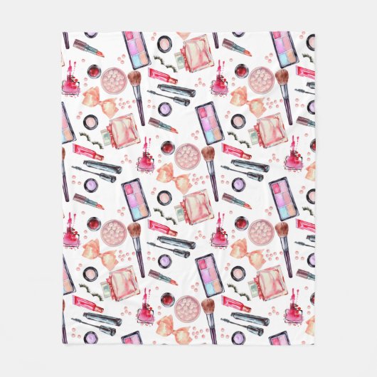 Aquarell-Make-upmuster Fleecedecke (Vorderseite)