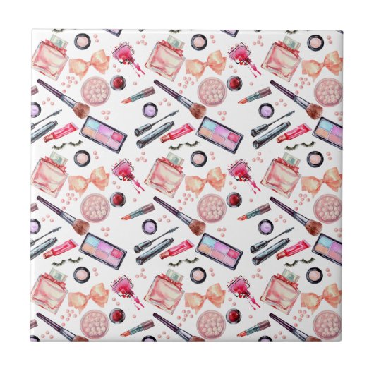 Aquarell-Make-upmuster Fliese (Vorderseite)