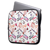 Aquarell-Make-upmuster Laptopschutzhülle (Vorderseite Links)