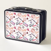 Aquarell-Make-upmuster Metall Brotdose (Rückseite)