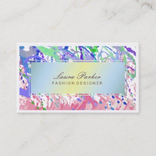 Aquarell Makeup Artist Hair Stylist Blaues Gold Visitenkarte