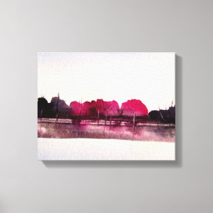 Aquarell-Malerei einer bunten Landschaft Leinwanddruck