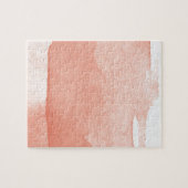 Aquarell-Malerei korallenrote rosa Ombre moderne Puzzle (Horizontal)