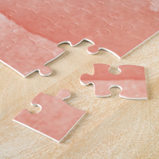 Aquarell-Malerei korallenrote rosa Ombre moderne Puzzle (Seite)