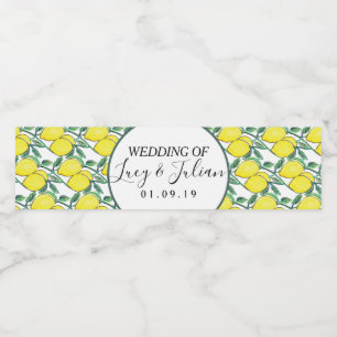 Aquarell-Malerei-Limonen-Grün-Hochzeit Wasserflaschenetikett