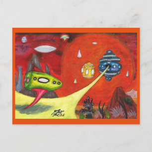 Aquarell-Malerei Science-Fiction-Dimension-Kunst Feiertagspostkarte
