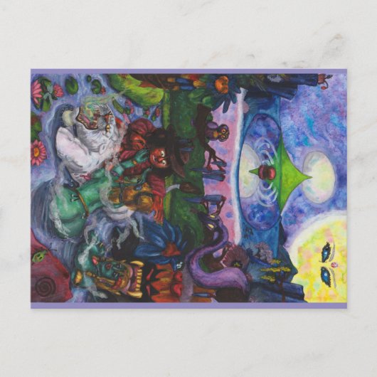 Aquarell-Malreise Eros Löwin Pyramide Postkarte (Vorderseite)