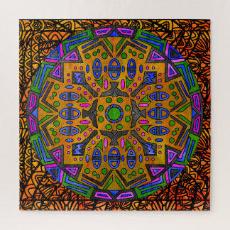 Aquarell-Mandala-Buntglas-Tiere Puzzle