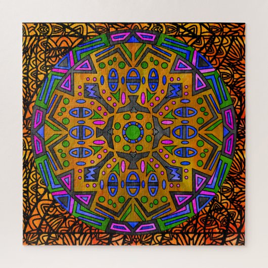 Aquarell-Mandala-Buntglas-Tiere Puzzle (Vertikal)