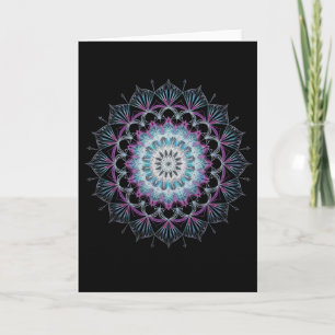 Aquarell-Mandala Heilige Fraktale Geometrie Kunst Karte
