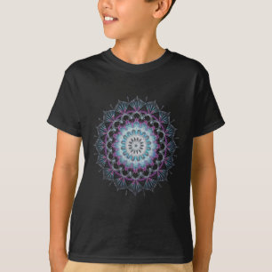Aquarell-Mandala Heilige Fraktale Geometrie Kunst T-Shirt