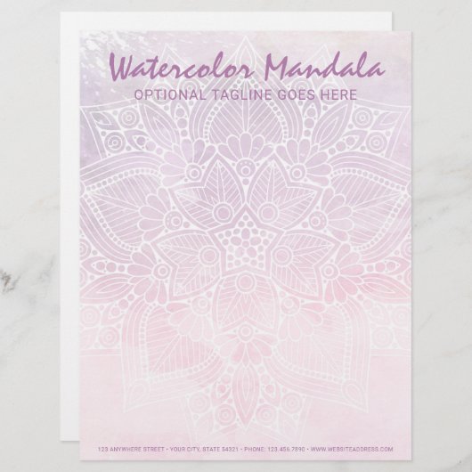 Aquarell-Mandala-holistisches heilendes u. Briefbogen (Vorne/Hinten)